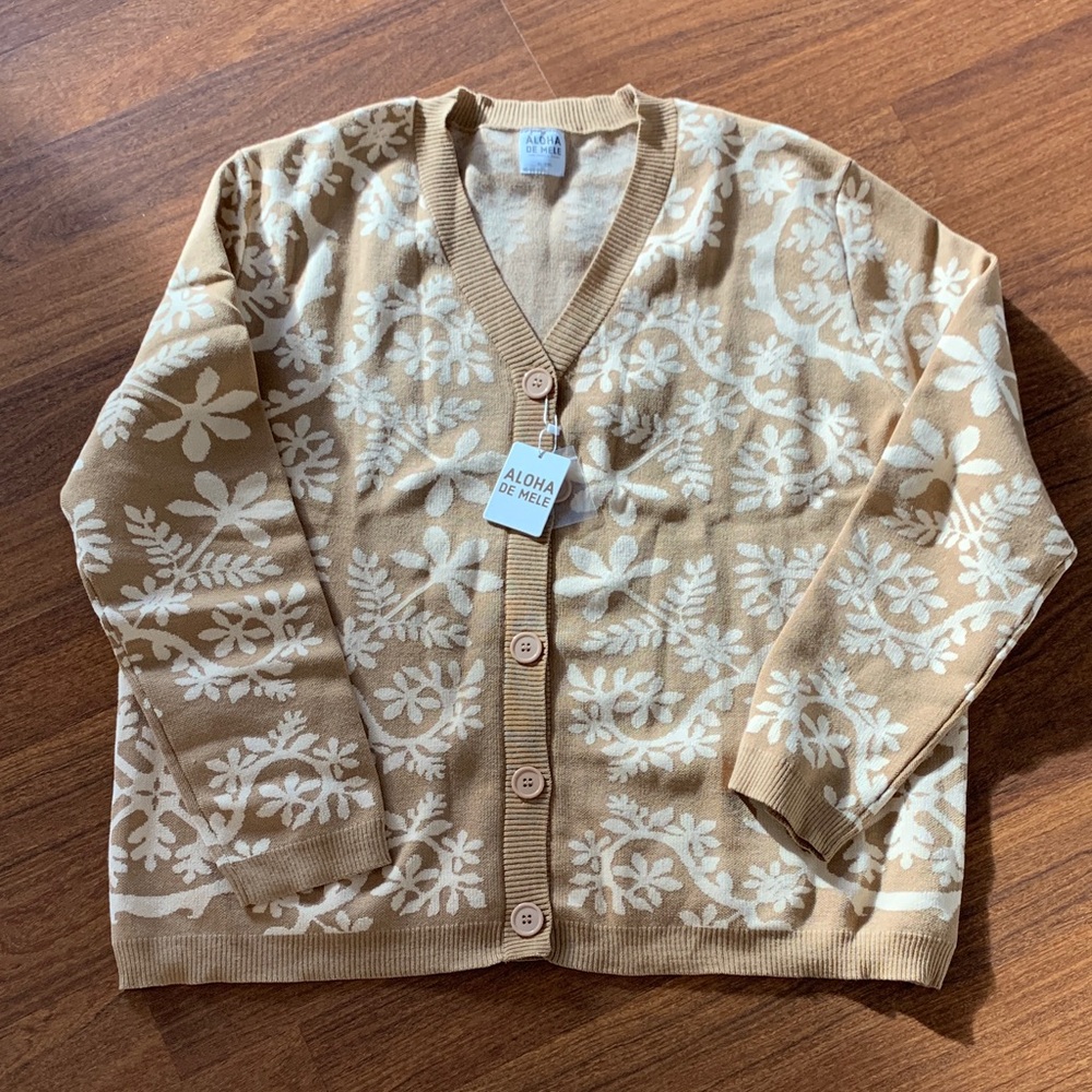 Naupaka Kahakai Oversized Knit Cardigan Sweater
